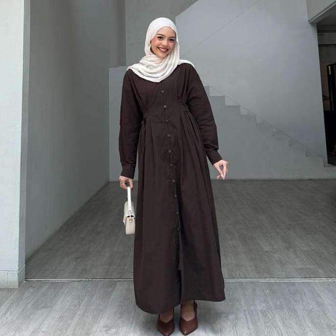 DRESS (VIOR) by Leody || (Kode 1811) Gamis Panjang Poplin Wanita Muslim