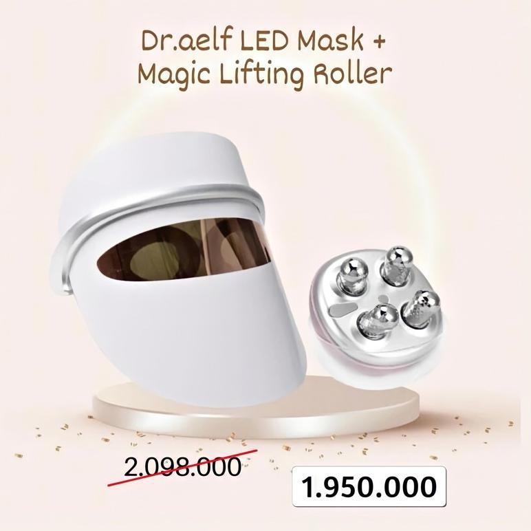 NEW Bundle dskinbooster- LED Therapy Mask + Magic Lifting Roller [terbaik][terlaris]