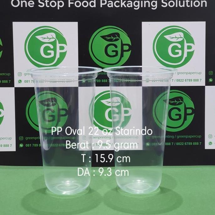 PP oval 22 oz Starindo Berat 9.5 gram