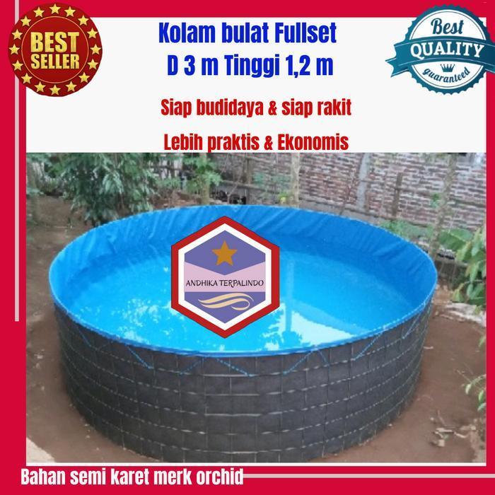 kolam terpal fullset D3T1.2 non pembuangan kolam bulat fullset D3T1.2