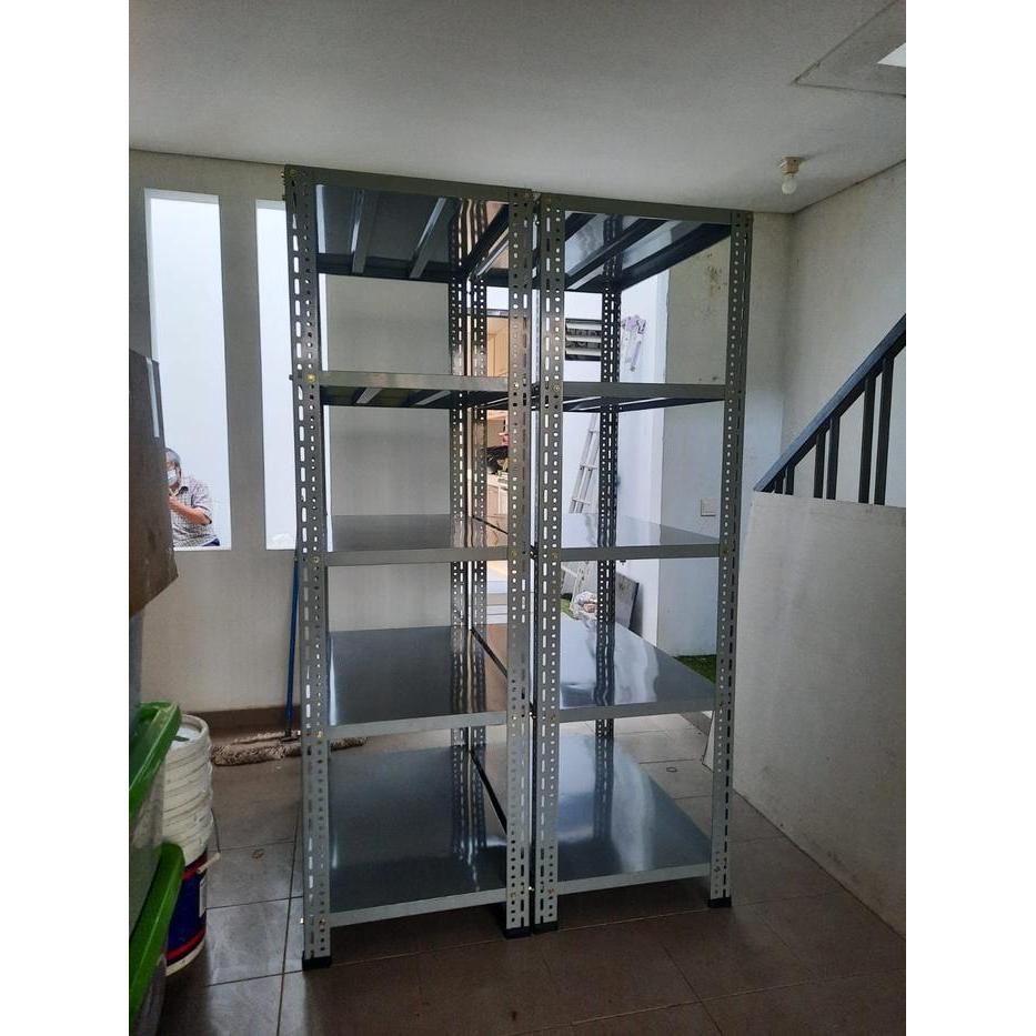Rak Siku Besi 5 Ambalan 120 x 60 x 200 cm (P x L x T)