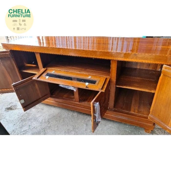 Buffet Rata Kayu Jati Minimalis Buffet TV panjang 160cm