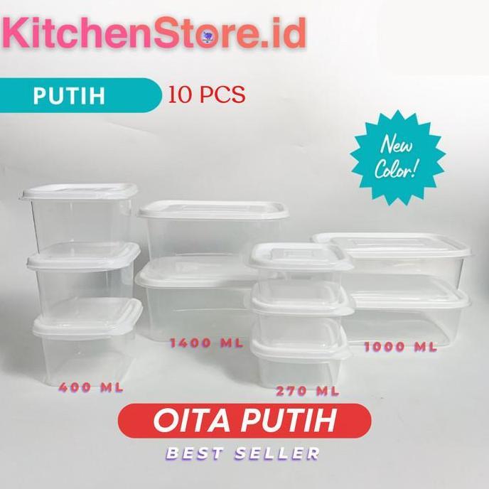 TOPLES PLASTIK KOTAK PUTIH FOOD CONTAINER KULKAS SET WADAH PENYIMPANAN