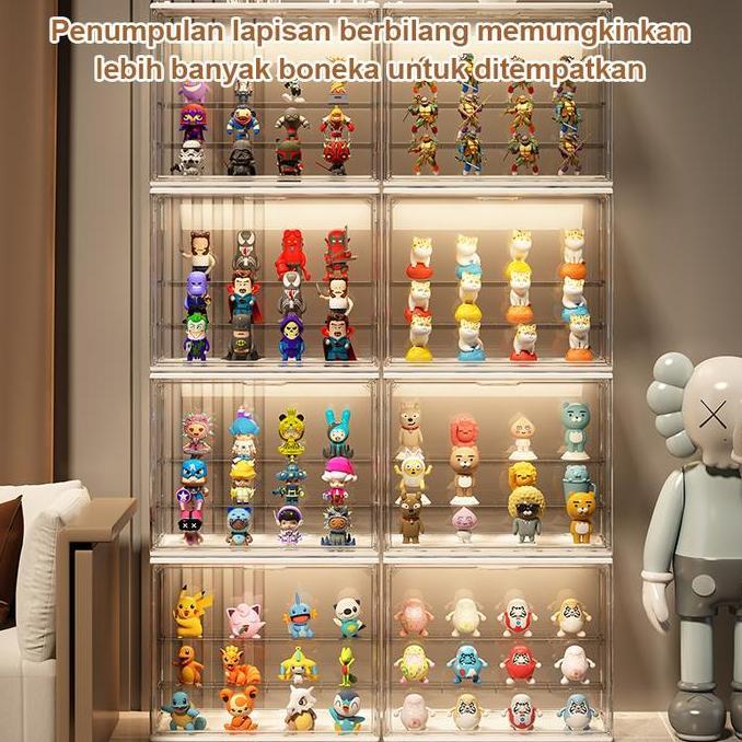 Ort- [Cod] Kotak Display Penyimpanan Bening Kualitas Tinggi Figure Aksi Akrilik Bening Berdiri Kotak