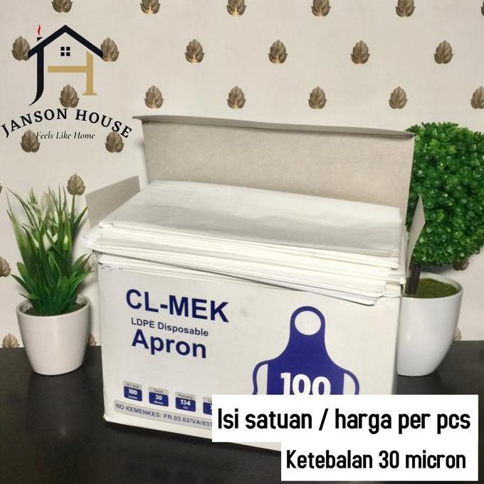 Apron Celemek LDPE Tebal / Apron Medis APD Disposable Satuan