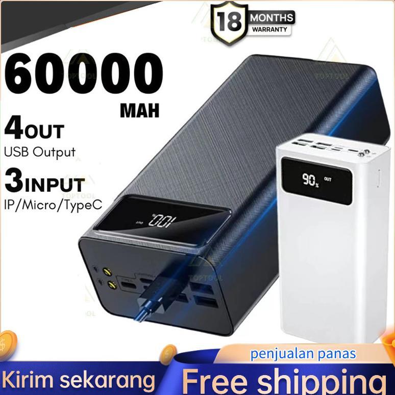 Best Deals 60000Mah Powerbank Fast Charging Full Capacity 4 Usb Charge Ports Pd Fast Charging Power 