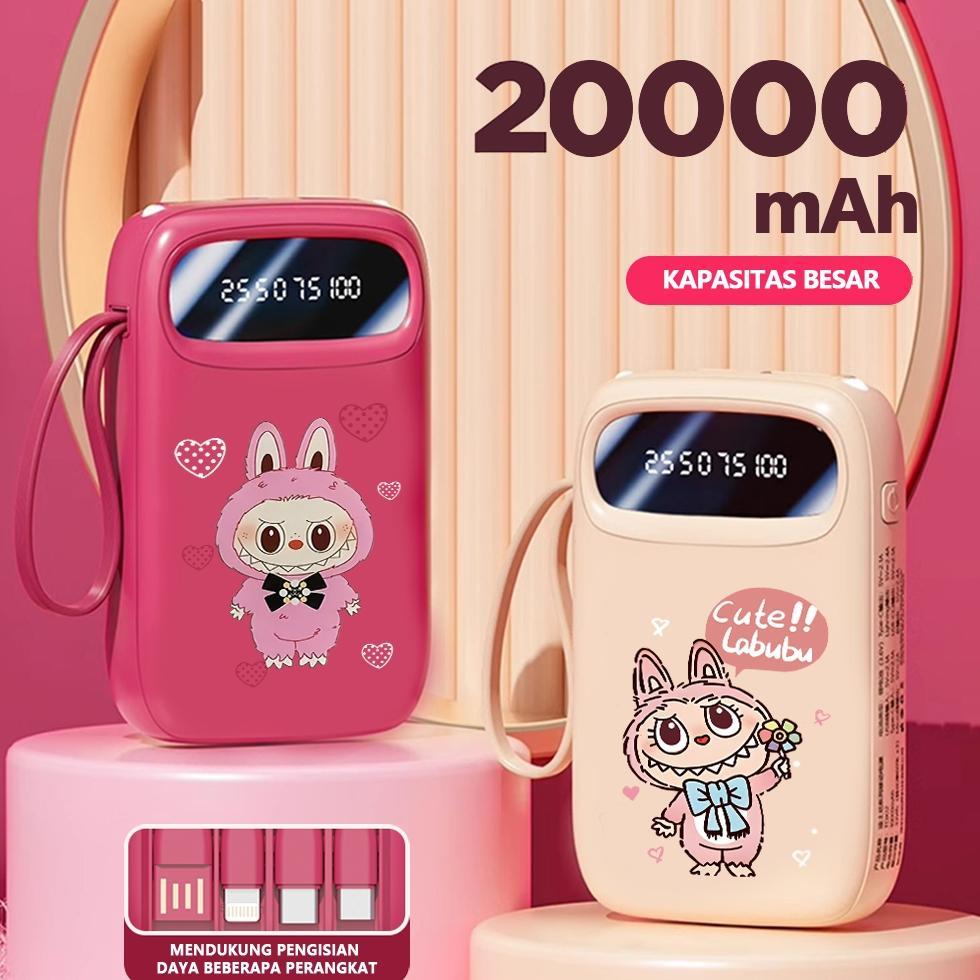 Promo Terbaru Mini Size Lotso Powerbank Portable 20000 Mah With 4 Usb Fast Charging Dual Input Port 