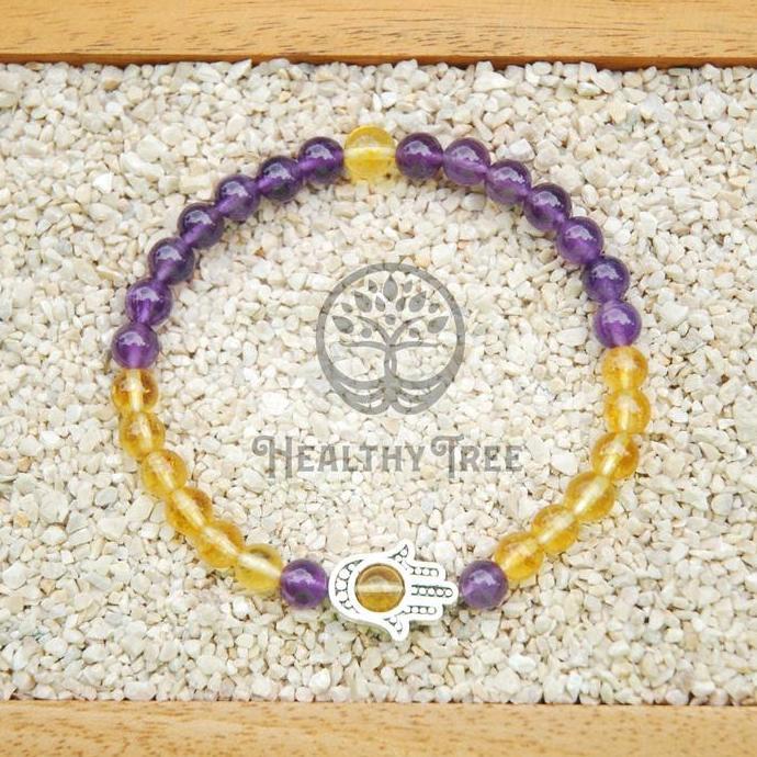 Gelang Batu Kristal Hamsa Hand 6mm NATURAL STONE