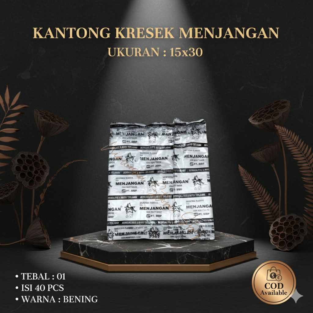 (40 Pcs) Menjangan Kantong Kresek 15x30 Bening Tebal 01