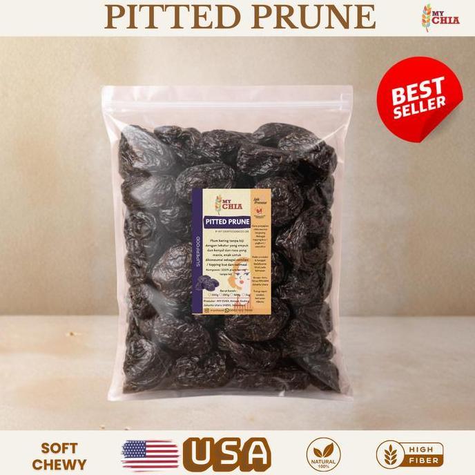 MY CHIA Dried Prune 1kg Natural Pitted Plum Kering Tanpa Biji Empuk Cocok untuk Lapis Legit Tanpa Ta