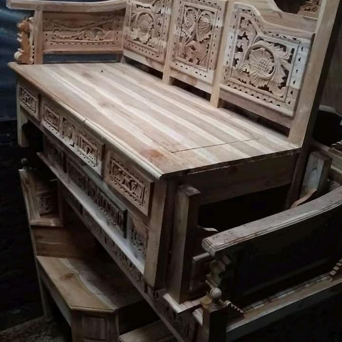 kursi sudut mentah jati