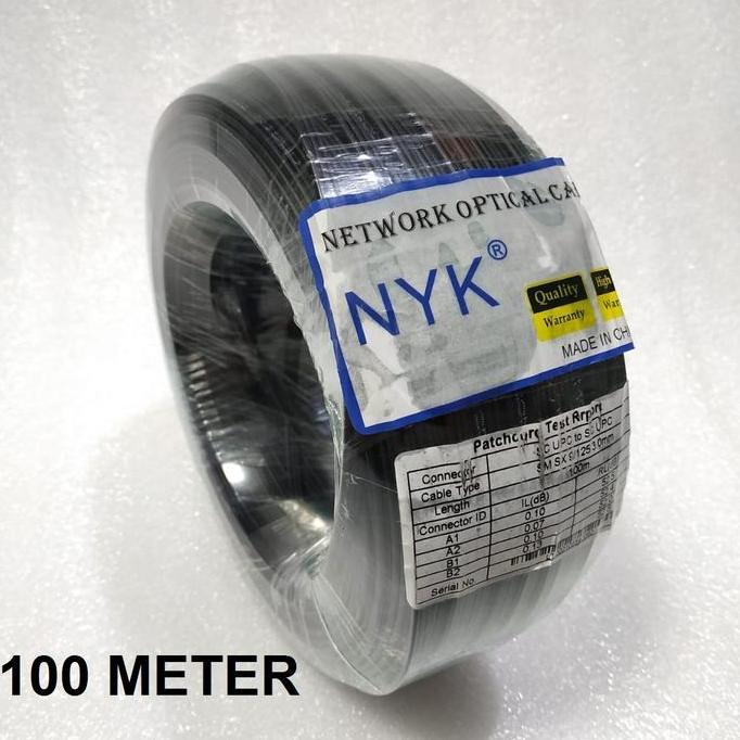 TERMURAH - Kabel Fiber Optik Optic Drop Cable SM SC UPC M-M Patch Cord FTTH 100m