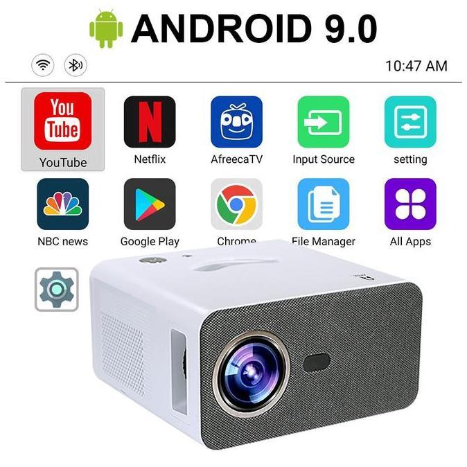 TERBARU - Mini Led Projector AERA ER30A Android 9 5000 Lumens 4K Mirroring