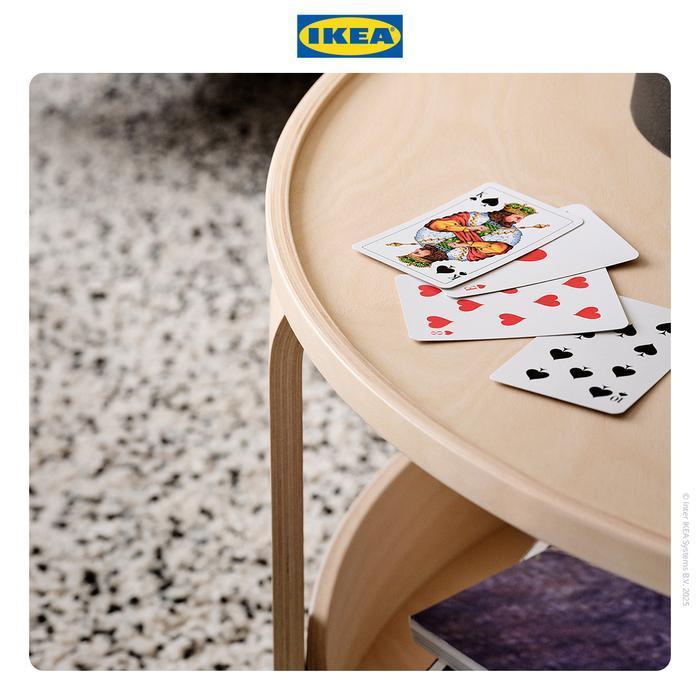 IKEA BORGEBY Meja Tamu Bulat Minimalis Veneer Kayu Birch 70 cm Furniture