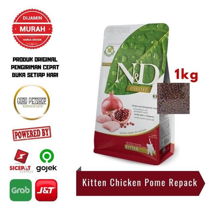 Farmina N&D Kitten Chicken & Pomegranate 1kg Grainfree N&D Catfood