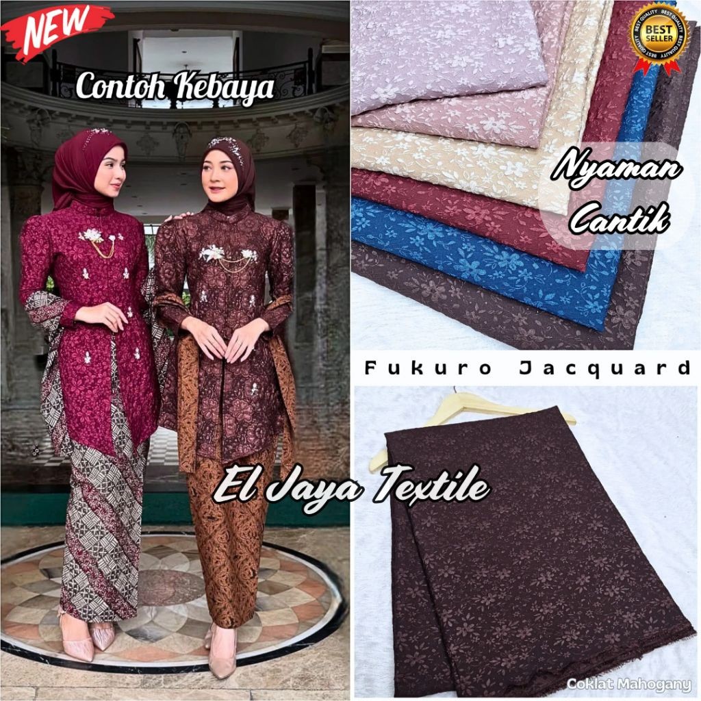 Jacquard Fukuro / Kain Jaguard Emboss Timbul / Kain Jacquard Emboss / Bahan Kebaya Janggan / Kain Ja