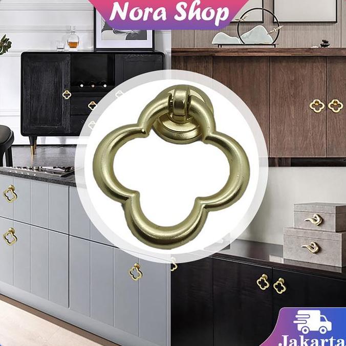 AWAYESH Tarikan Laci Gagang Pintu Tarikan Pintu Laci Cincin Emas Anti Karat Tarikan Laci