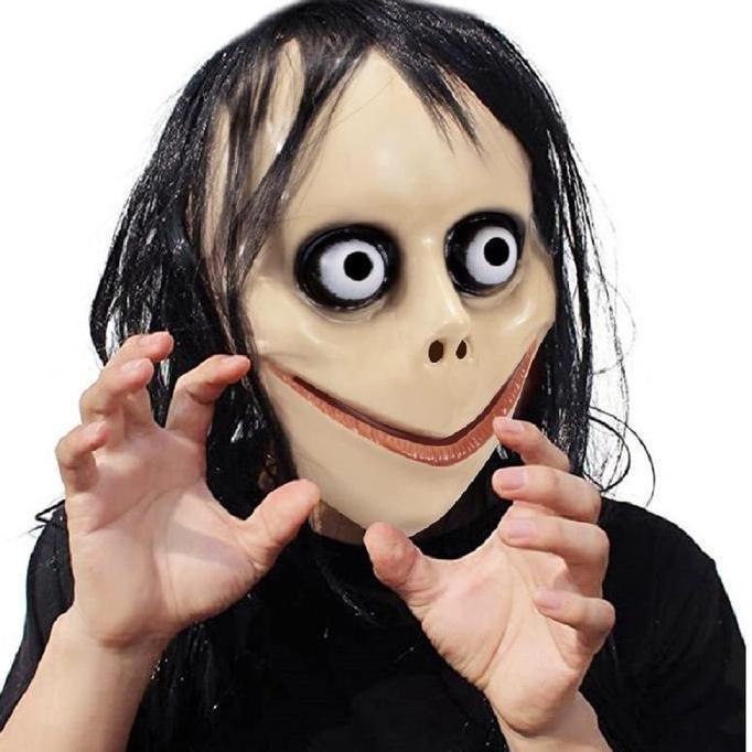 Topeng Hantu Momo Halloween Seram Rumah Hantu Prank Cosplay Scary Mask