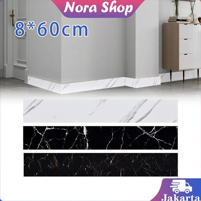 AWAYESH Sticker Border List Wallpaper Plint Lantai Pvc Wall Border List Wallpaper Dinding Vinyl Marb