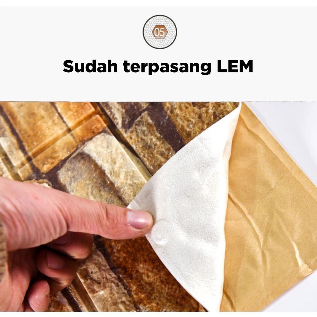 TERLARIS WALLPAPER HOME OFFCIAL STORE - Wallpaper Dinding 3D Foam Pola Bata Merah 70x70cm(Tebal 4.5m