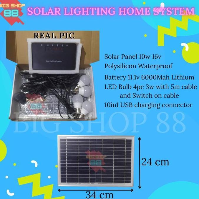 PAKET PANEL SURYA SOLAR CELL 4 LAMPU LANGSUNG PAKAI