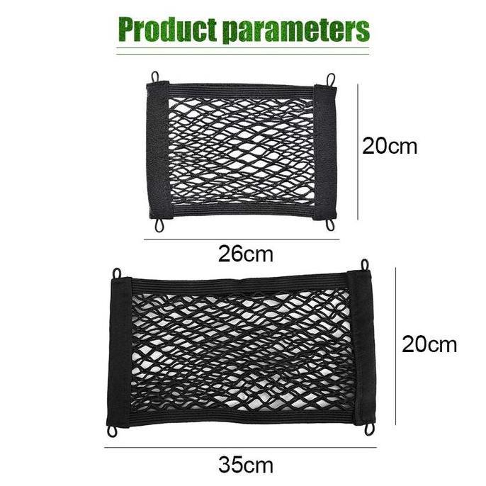 BAIAVY Jaring Helm Motor Tas Jaring Mesh Penyimpanan Barang Dua Layer Elastisitas Car Net Organizer 