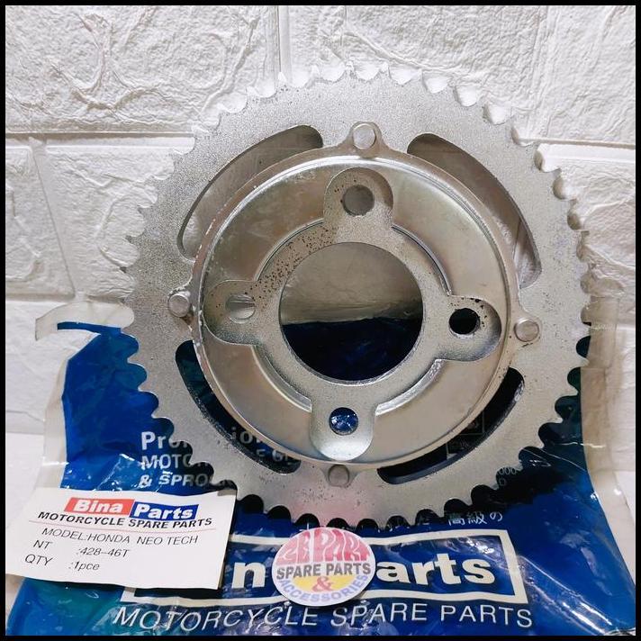 DISKON GIR GEAR BELAKANG GLPRO NEOTECH GL PRO NT MEGA PRO 46T 428 