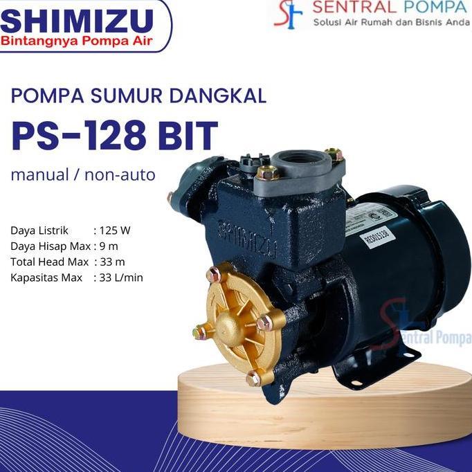 Shimizu PS 128 BIT Mesin Pompa Air Sumur Dangkal 125 watt PS128 pompa sumur gali bor pompa pendorong