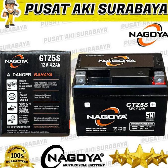 Promo PUSAT AKI SURABAYA SUPER NAGOYA GTZ5S ACCU MF KERING MOTOR MATIC BEAT Diskon