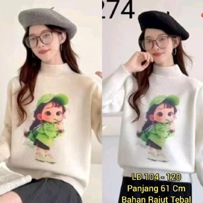 Atasan Blouse Rajut Atasan Blouse Rajut Tebal Tebal Karakter Premium