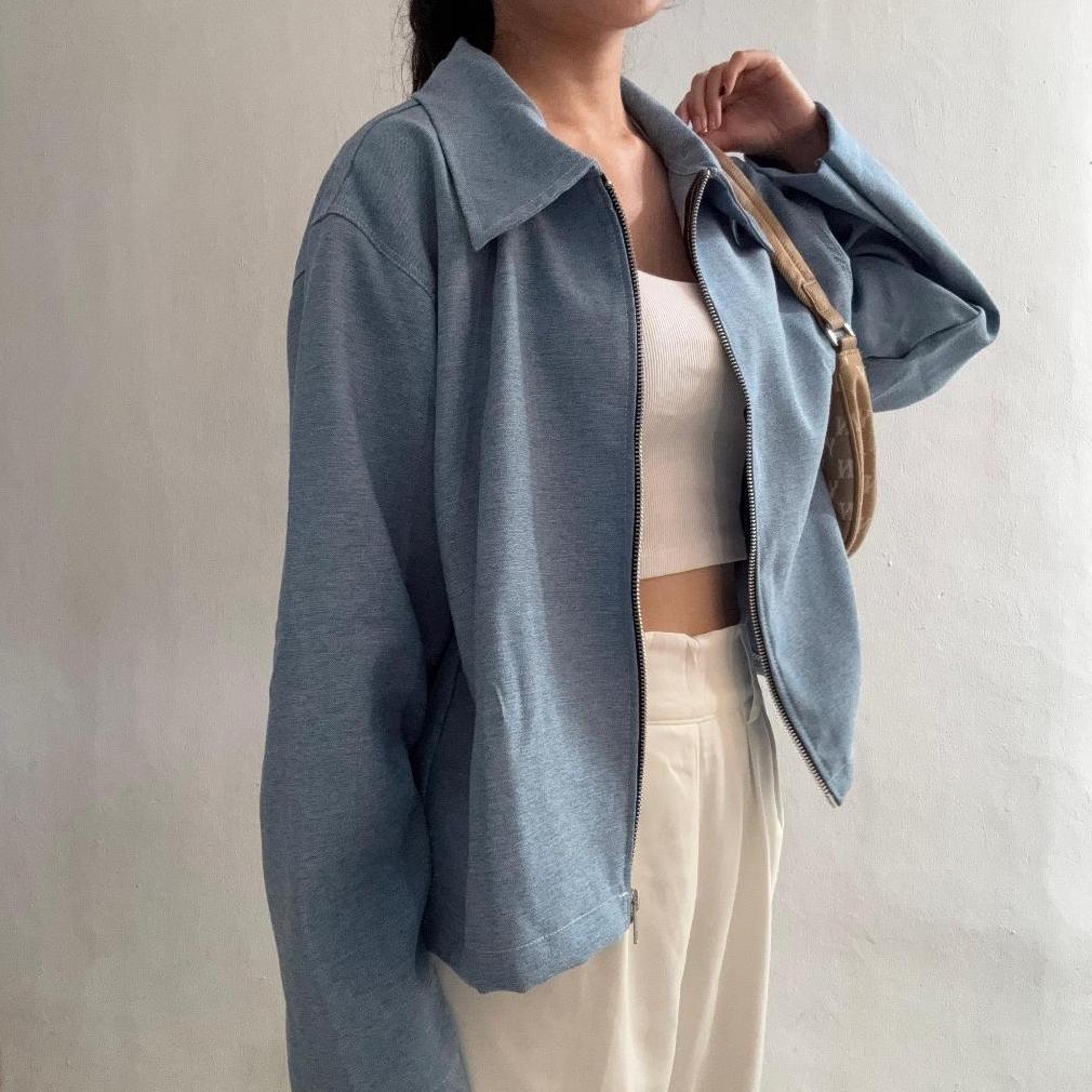 RECOMMENDED SATIZE | SARAH DENIM JACKET - JAKET OVERSIZED DENIM - OVERSIZED OUTER - DENIM OUTER BOXY