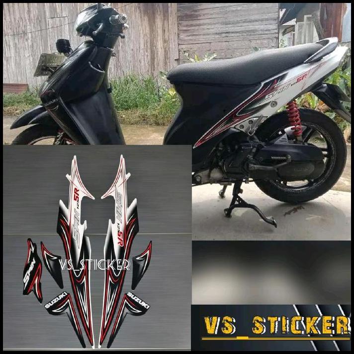 DISKON STRIPING STICKER LIST STANDART MOTOR SPIN SR 125 2007 2008 MERAH HITAM PUTIH BIRU MOTORCYCLE 