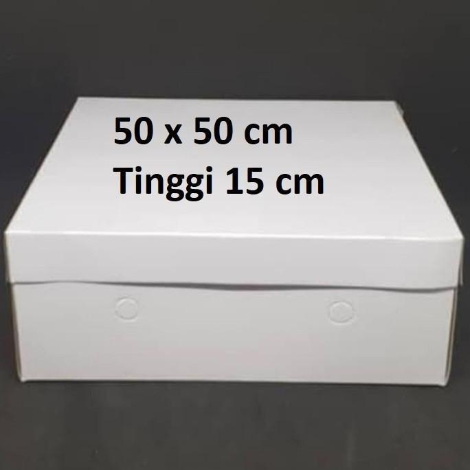 Kotak Dus Kue 50 x 50 Tinggi 15 cm Wadah Roti Cake Tebal 50cm Putih