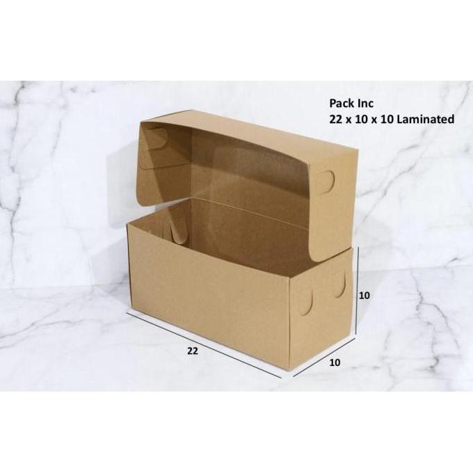 Box Kraft Craft Dus Coklat Kue Roti 22 x 10 x 10 cm Laminasi 25 pcs