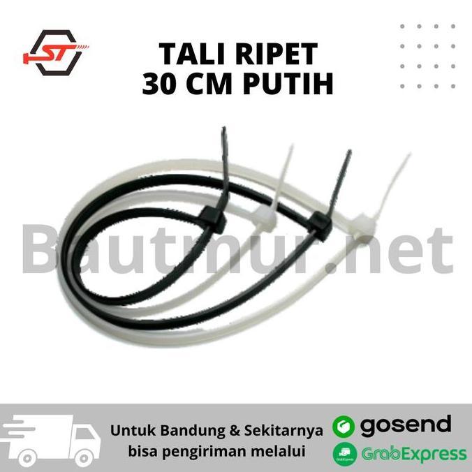 Kabel Ties Tali Ripet 4x300mm Pengikat Kabel 30cm Putih terlaris