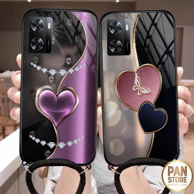 [KT07] SOFTCASE KACA + TALI FOR OPPO A57 2022 A16 A54 A15 A53 A33 A39