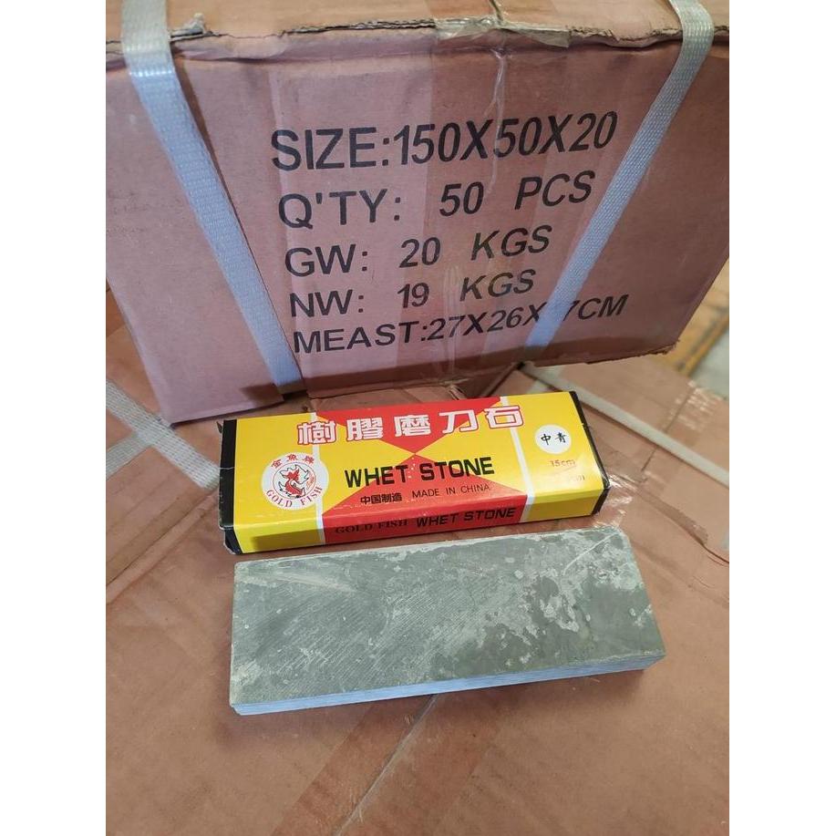 Batu Asah Gemston Alam / Batu Gosok Alam 6" inch Goldfish