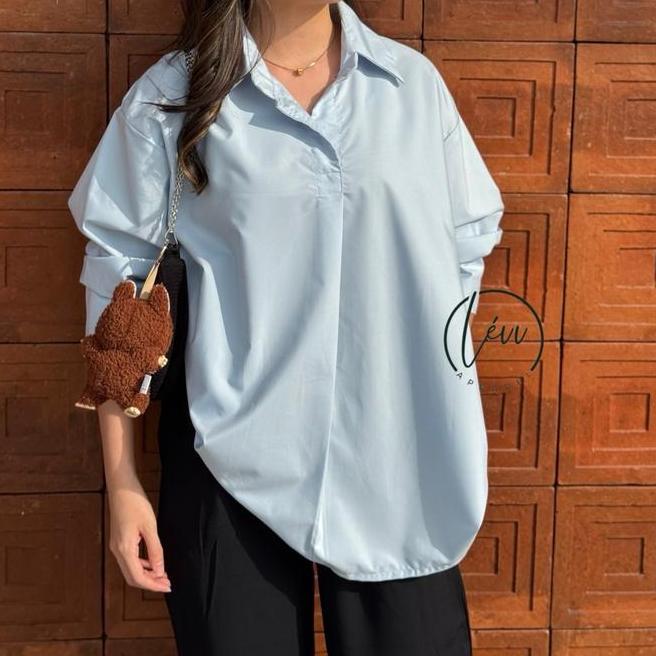 Moana Shirt Kemeja Levvapparel Moana Shirt Kemeja Basic Lengan Panjang Atasan