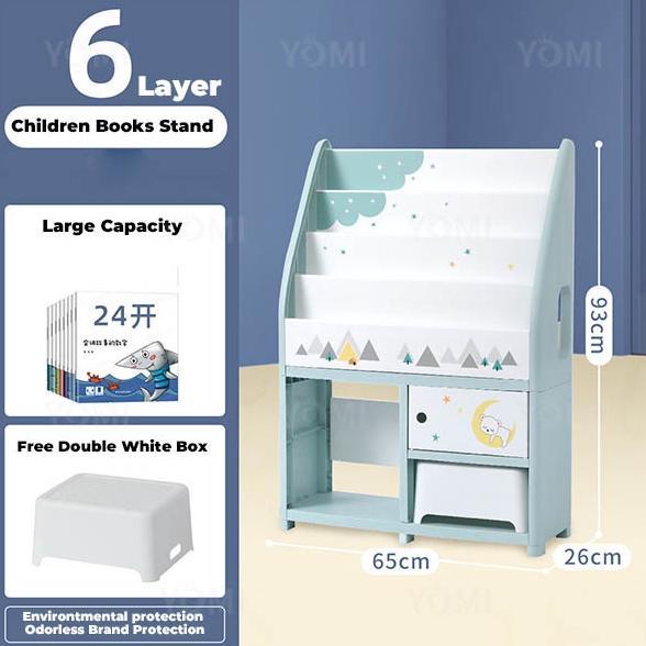 Grosir Yomi - Rak Buku Anak S82 / Rak Buku Serbaguna Tempat Penyimpanan Bookshelves4/5/6Tingkat