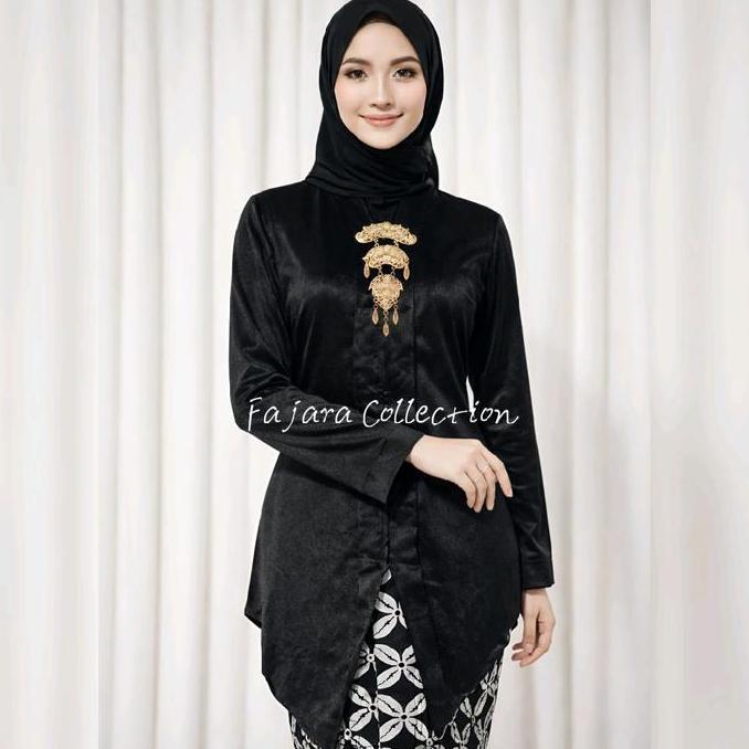 KEBAYA BLUDRU KARTINI HITAM TUNIK KARTINI BLUDRU PREMIUM / KEBAYA TUNIK BLUDRU MURAH / KEBAYA WISUDA