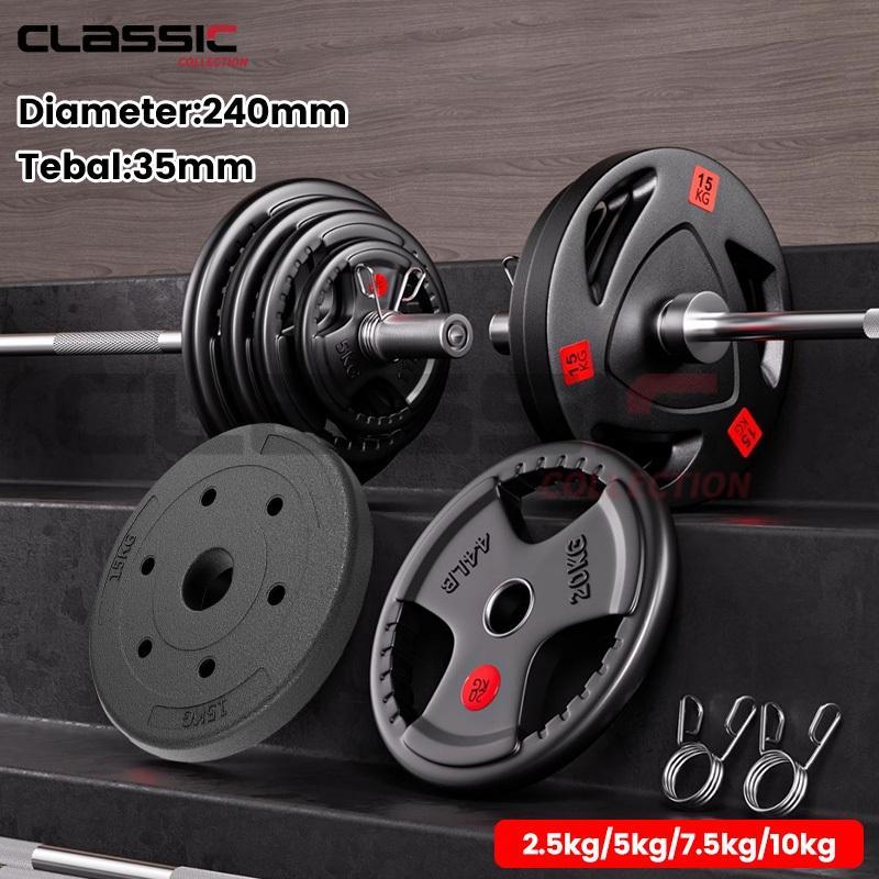 Cod/Rubber Coated 2.5Kg/5Kg/7.5Kg 3.5Cm/5Cm Barbell Plate Piringan Beban Plat Barbel Dumbell