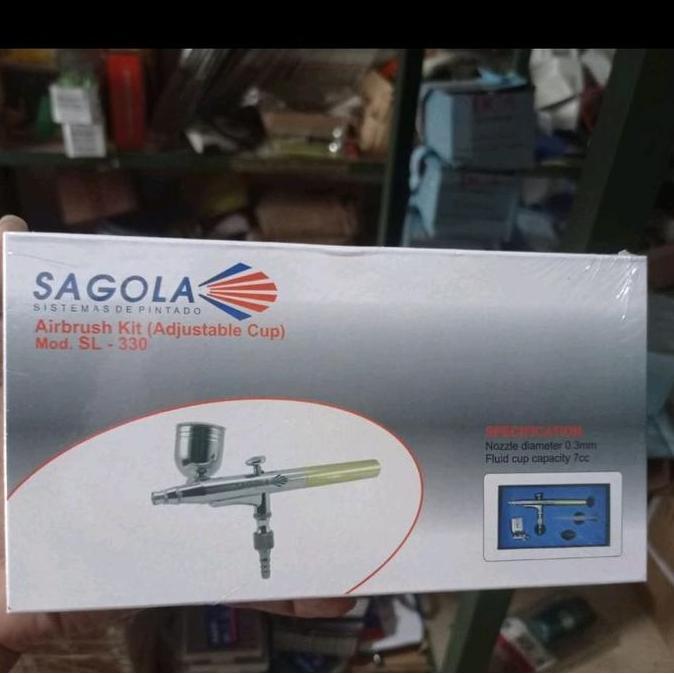 Open DS] Air Brush Kit Pen Brush Spray Gun Lukis Merk SAGOLA
