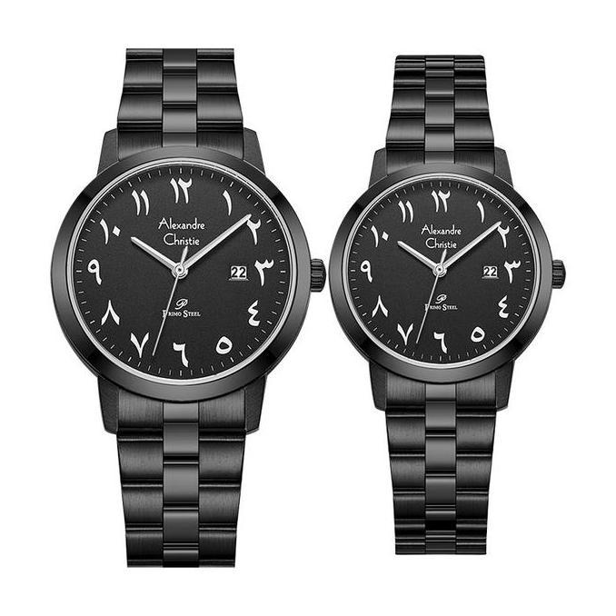 Jam Tangan Couple Alexandre Christie Primo Steel AC 1007 BIPBASL ACF-1007 AC 1007 AC1007 Couple Blac