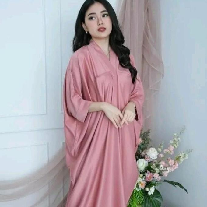 New Kaftan Satin Simple Mewah/Gamis Dewasa/Gamis Polos Terbaru Promo Lebaran