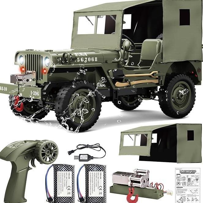 BEST SELLER RC JEEP 1/10 SCALE WILLYS HOBBY RC CAR OFF-ROAD MILITARY CRAWLER