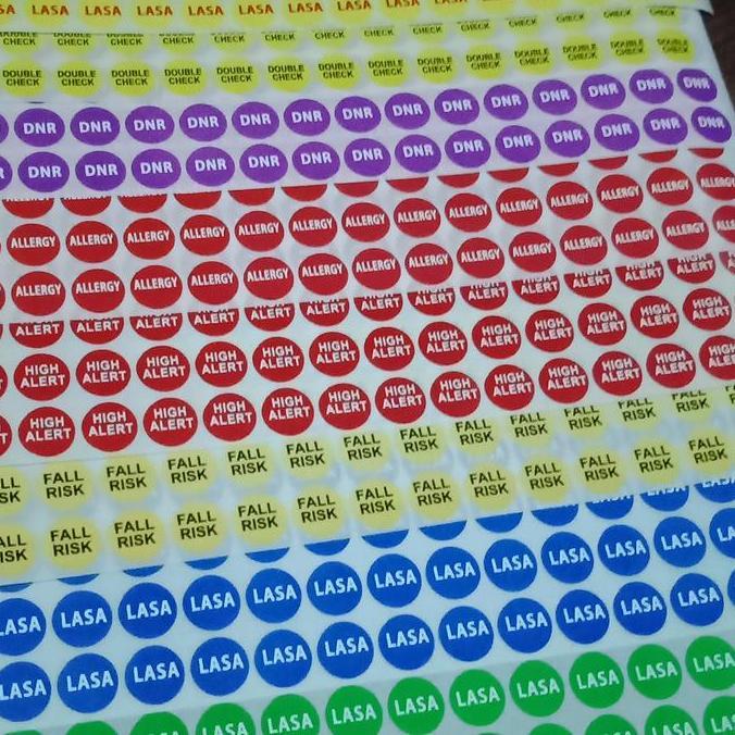 Stiker Lasa Kuning dan Stiker Lasa hijau Diameter 1cm label medis