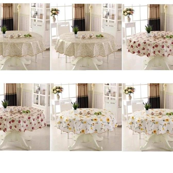 TAPLAK MEJA BULAT MOTIF TAPLAK MEJA ANTI AIR TAPLAK MEJA WATERPROOF