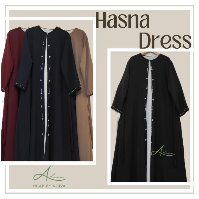 New By Adiva - Hasna Dress Jumbo Ld 130 Gamis Mewah Lebaran Promo Lebaran