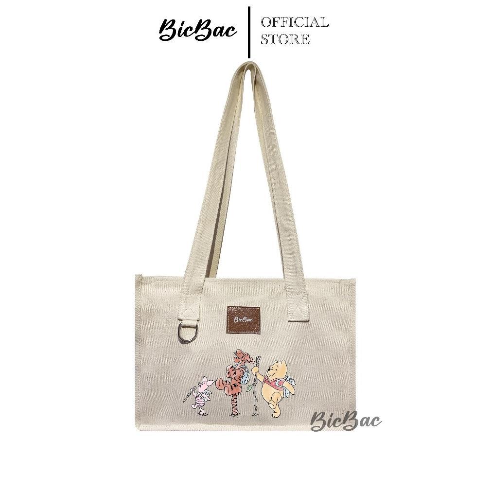 CUSTOM POOH TIGGER PIGLET   - TAS KANVAS CANVAS TOTE BAG TOTEBAG SLETING PEREMPUAN CEWEK WANITA KETI