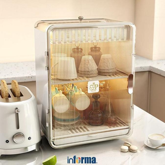 Informa Marco Rak Piring 2 Tingkat - Krem Lemari Piring Tempat Pengering Dapur